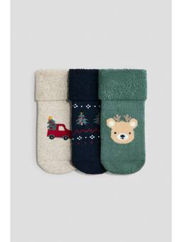 H&M - Kids Multi-Color 3-Pack Terry Socks