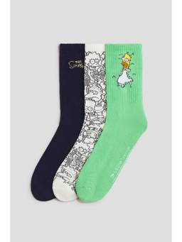 H&M - Boys Multi-Color 3-Pack Motif-Detail Socks
