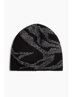 H&M - Men Black Jacquard-Knit Beanie