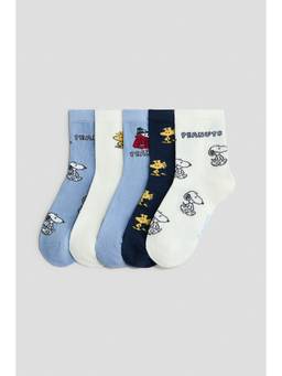 H&M - Boys Multi-Color 5-Pack Patterned Socks