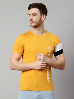 Cantabil - Men Cotton Mustard T-Shirt