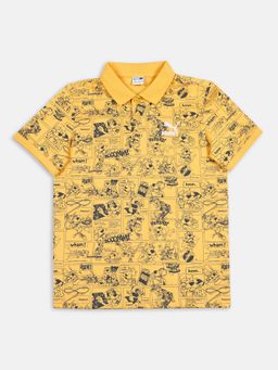 Puma - Super All Over Print Boys Yellow T-Shirts