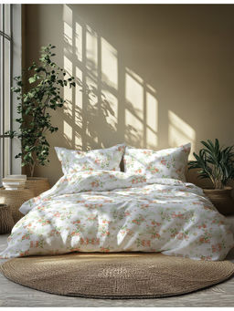 GRES Home - 120TC 100% Cotton Super King Bedsheet with 2 Pillow Covers - Orange