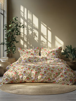 GRES Home - 120TC 100% Cotton Double Bedsheet With 2 Pillow Covers