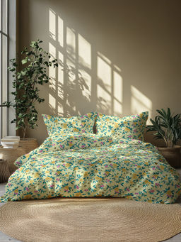 GRES Home - 120TC 100% Cotton Double Bedsheet With 2 Pillow Covers