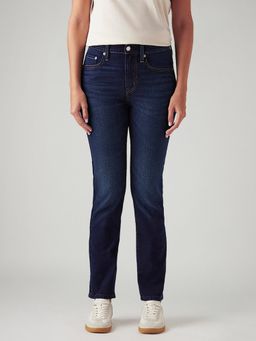 Levi's - Women 724 Navy Straight Fit Mid Rise Jeans