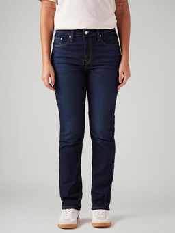 Levi's - Women 724 Dark-Blue Slim Fit Mid Rise Jeans