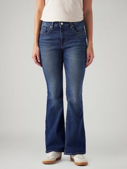 Levi's - Women 726 Blue Straight Fit Flared Mid Rise Jeans