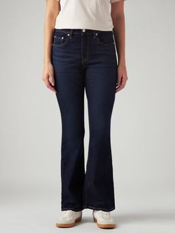 Levi's - Women 726 Dark-Blue Straight Fit Flared Mid Rise Jeans