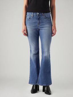 Levi's - Women 726 Blue Straight Fit Flared Mid Rise Jeans