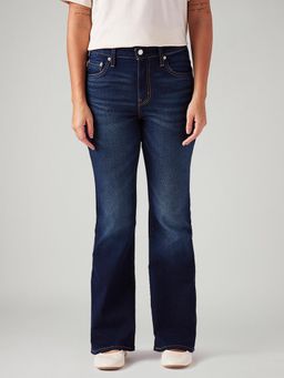 Levi's - Women 726 Dark-Blue Straight Fit Mid Rise Jeans