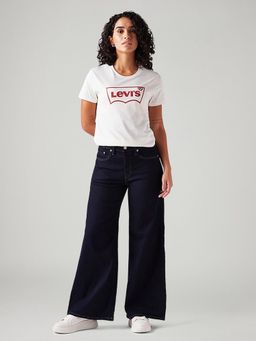 Levi's - Women 728 Dark-Blue Comfortable Fit Flared Mid Rise Jeans