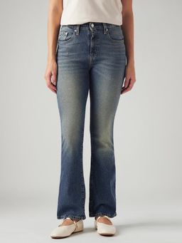 Levi's - Women 725 Blue Straight Fit Bootcut Mid Rise Jeans