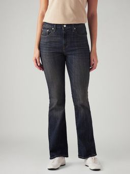 Levi's - Women 725 Dark-Blue Straight Fit Bootcut Mid Rise Jeans