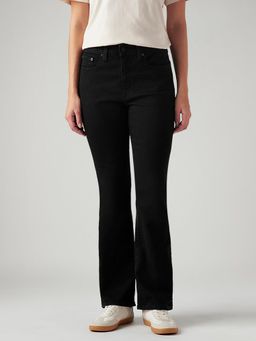 Levi's - Women 725 Black Straight Fit Mid Rise Jeans