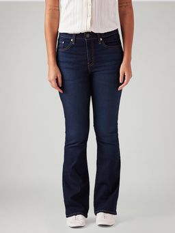 Levi's - Women 725 Dark-Blue Straight Fit Mid Rise Jeans