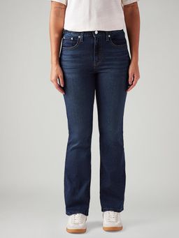 Levi's - Women 725 Dark-Blue Straight Fit High Rise Jeans