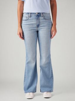 Levi's - Women 726 Light-Blue Straight Fit Flared Mid Rise Jeans