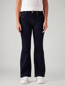 Levi's - Women 726 Dark-Blue Straight Fit Flared Mid Rise Jeans