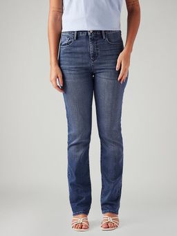 Levi's - Women 724 Blue Slim Straight Fit High Rise Redloop Jeans