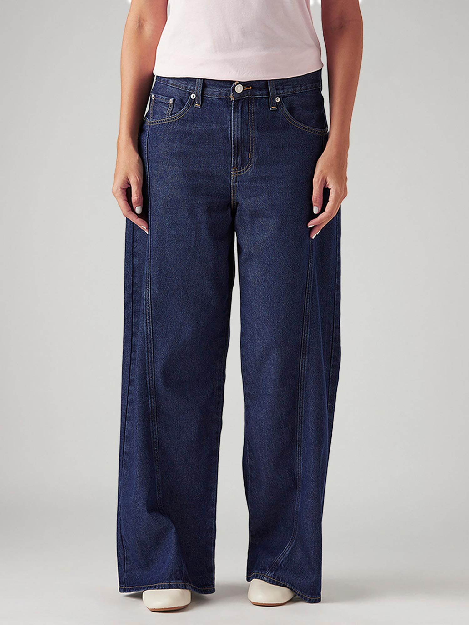 levi's Women 94 Dark-Blue Baggy Comfortable Fit Mid Rise Jeans-picture-32