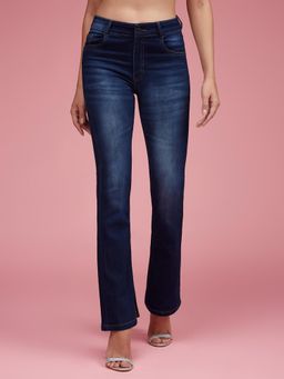Miss Chase - Women Blue Bootcut Mid Rise Regular Length Denim Stretchable Jeans
