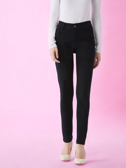 Miss Chase - Women Black Slim Fit Clean Look Acid Wash Regular Length Denim Jeans