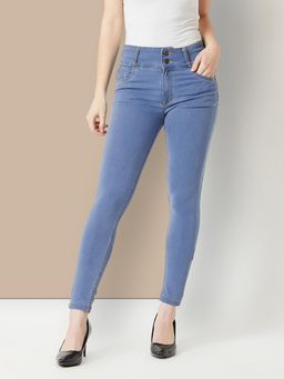 Miss Chase - Women Blue Skinny Fit Clean Look Regular Length Ice Wash Denim Jeans