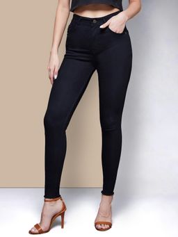 Miss Chase - Women Black Slim Fit Regular Length High Rise Denim Jeans