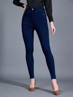 Miss Chase - Women Navy Blue Skinny Fit Clean Look Regular Length Denim Jeans