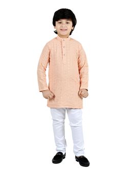 BT DEZINES - Boys Viscose Chikankari Kurta And Pyjama (Set of 2)
