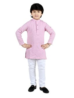 BT DEZINES - Boys Viscose Chikankari Kurta And Pyjama (Set of 2)