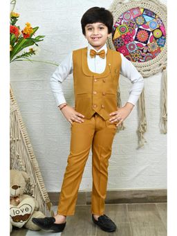 BT DEZINES - Boys Solid Double Breasted Party Suit (Set of 4)