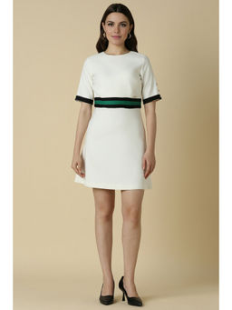 Allen Solly - Women White Patterned Formal Dress