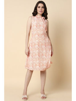 Allen Solly - Women Peach Print Casual Dress