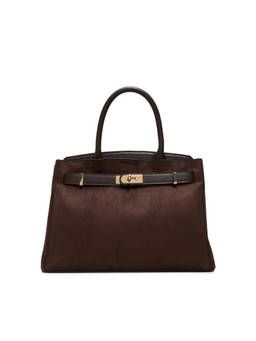 Call It Spring - Brown Textile Solid Handbag with Detachable Strap