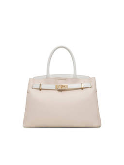 Call It Spring - Off White Synthetic Solid Handbag with Detachable Strap