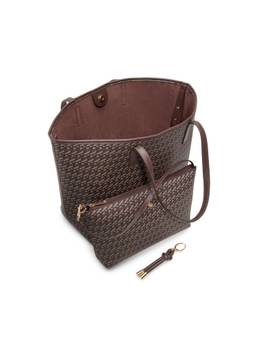 Call It Spring - Lookout Women Brown Tote Bag with Pouch and Charm
