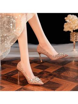 OZZARO - Women Rose Gold Maharani Stiletto Heels