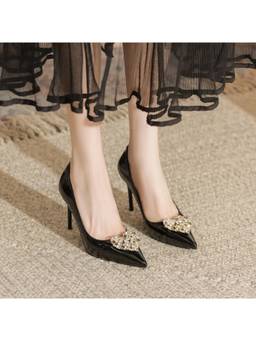 OZZARO - Women Swag Black Stiletto Heels
