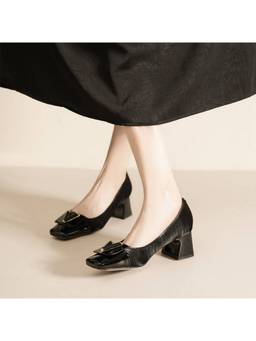 OZZARO - Women Black Pure Poise Block Heels