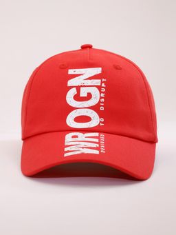 WROGN - Printed "Disrupt" Graphic Cap - Red