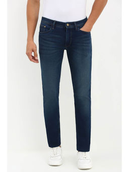 Allen Solly - Men Navy Blue Skinny Fit Dark Wash Jeans