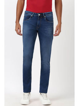 Peter England - Men Light Blue Wash Low Skinny Fit Jeans