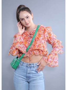 French Theory - Orange Top with Long Sleeves