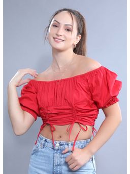 French Theory - Regular Fit Top with Puff Sleeve - Turquoise Blue