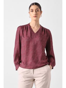 Van Heusen - Women Maroon Printed Top