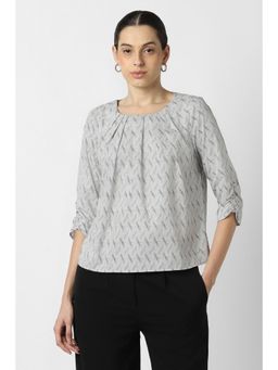Van Heusen - Women Grey Polka Dots Top