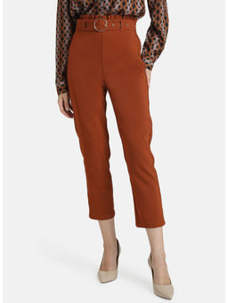 Kazo - Rust Paper Bag Trouser With Metal Chain Detail