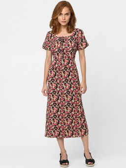 VERO MODA - Women Abstract Beige & Multi Dress